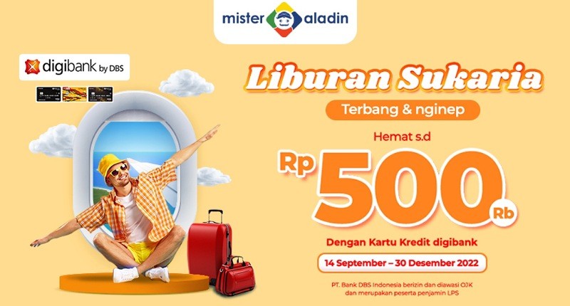 Cuma di Mister Aladin, Bisa Terbang + Nginep dengan Diskon s.d Rp500.000! Begini Caranya