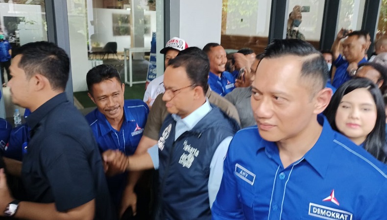 Tiba di Kantor DPP Demokrat, Anies Disambut AHY Bersama Para Kader