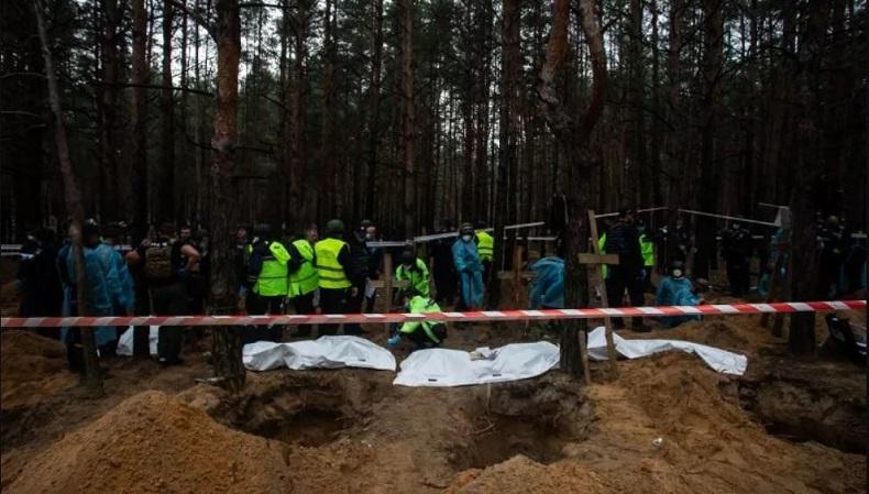 Kuburan Massal Ditemukan di Kota Lyman Ukraina, Jumlah Mayat Masih Diselidiki 