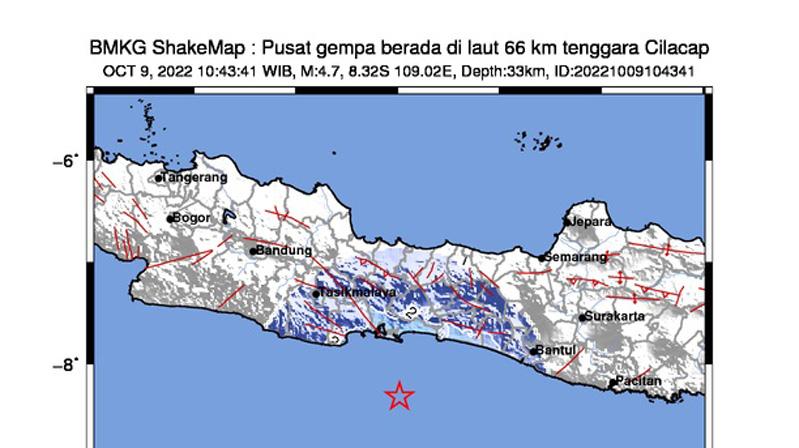 Cilacap Diguncang Gempa M4,7, BMKG Minta Warga Waspada Guncangan Susulan