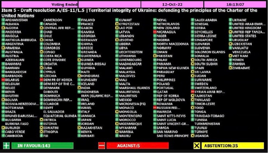 143 Negara termasuk Indonesia Dukung Resolusi PBB Kutuk Pencaplokan Ukraina oleh Rusia