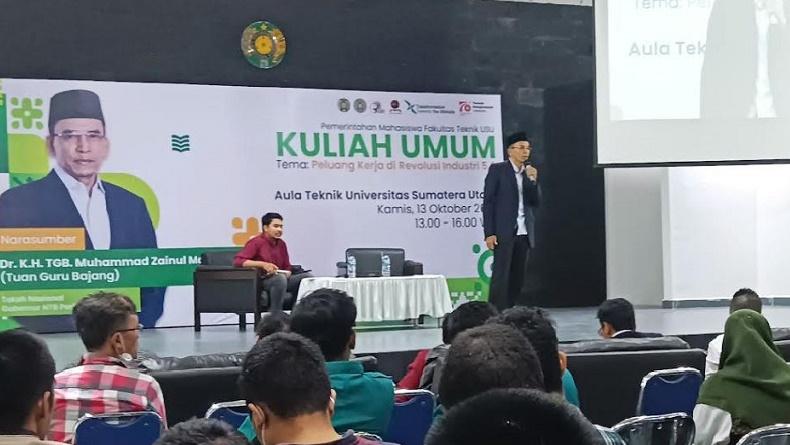 Beri Kuliah Umum di USU, TGB Minta Mahasiswa Persiapkan Diri di Era Revolusi 5.0