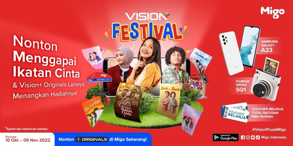 Vision+ Festival Hadirkan Beragam Hadiah untuk Para Penonton Konten Vision+ Originals di Migo 