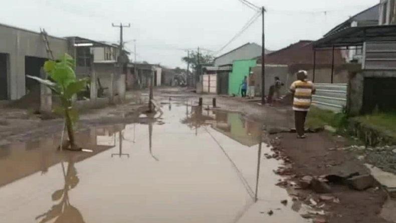 Protes Jalan Rusak, Warga Cihampelas KBB Tanam Pisang di Jalur Cipatik-Cililin