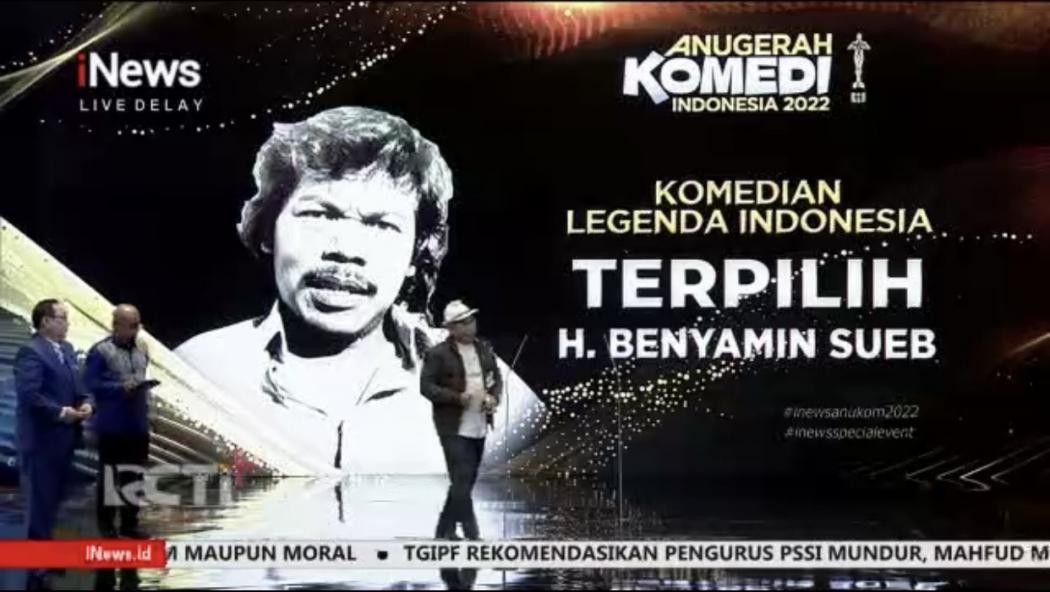 Anugerah Komedi Indonesia 2022 Beri Penghargaan Spesial untuk Komedian Legendaris Benyamin Sueb 
