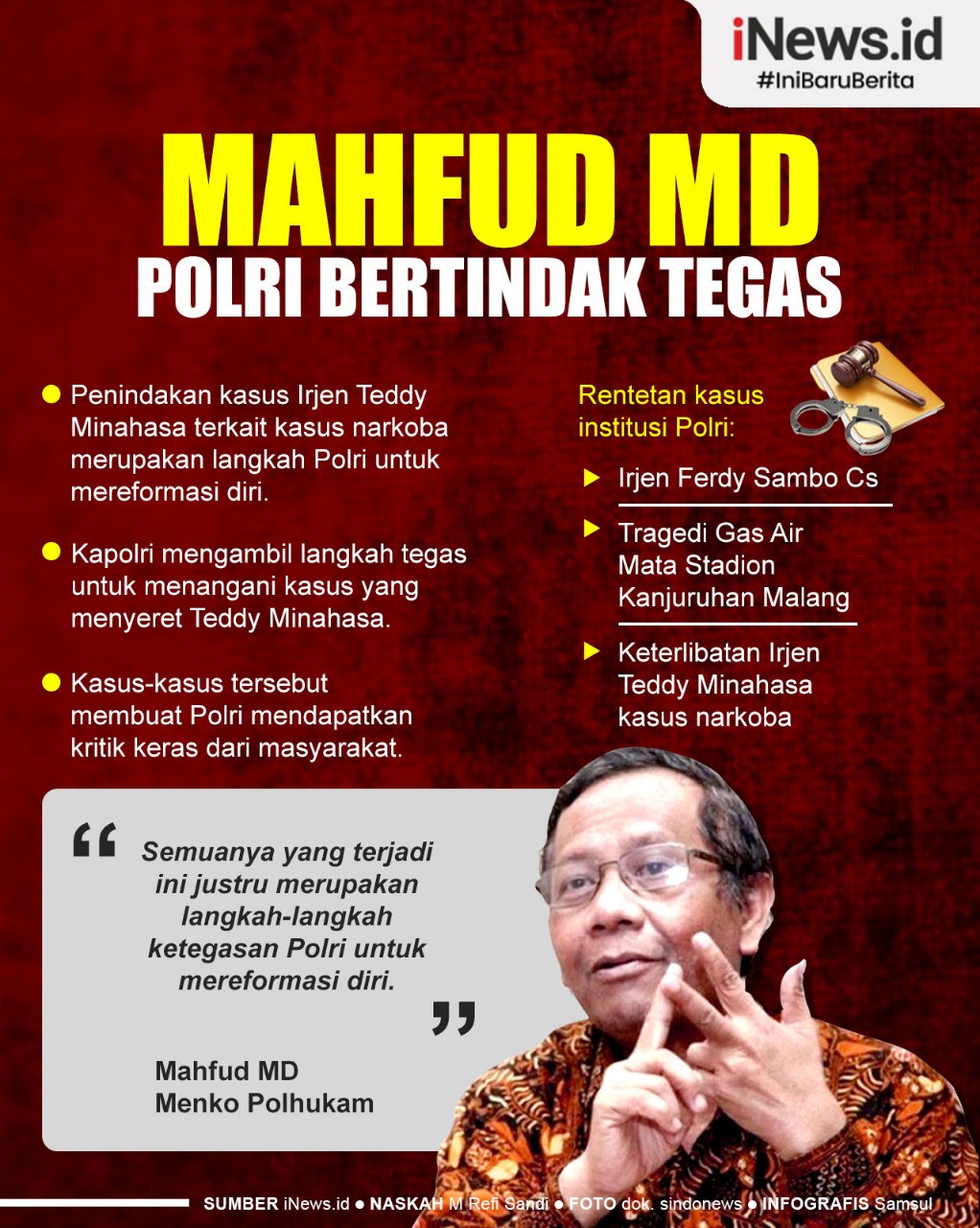 Infografis Mahfud MD Sebut Polri Tegas Lakukan Reformasi
