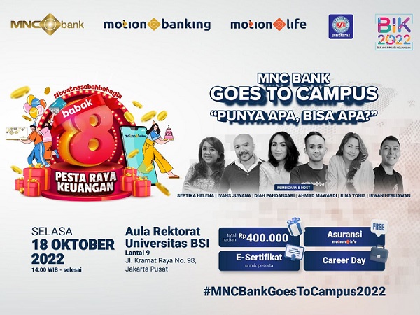 Sasar Kaum Milenial, MNC Bank Intens Kunjungi Kampus Pilihan di Oktober 2022  