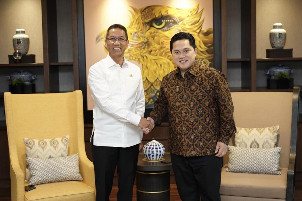 Didatangi Pj Gubernur DKI Jakarta, Erick Thohir Akan Tingkatkan Kerja Sama BUMN dan Pemprov DKI