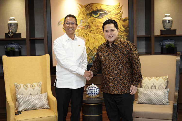 Penjabat Gubernur DKI Kunjungi Erick Thohir, Bahas Sinkronisasi Transportasi Publik
