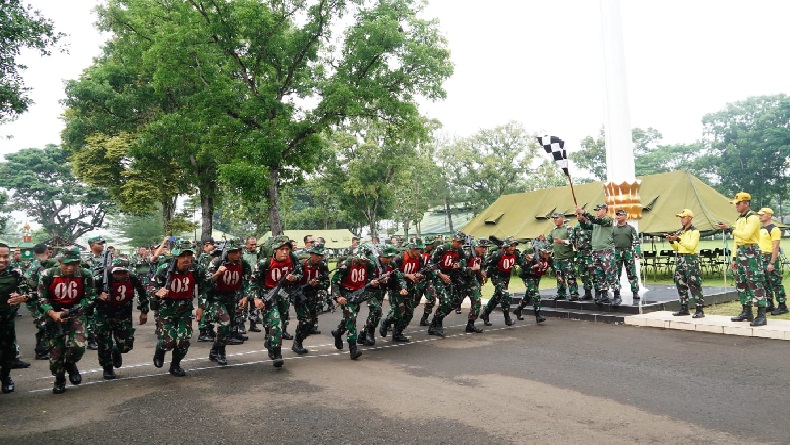 92 Danton se-Kodam III Siliwangi Ikut Uji Siap Jasmani Militer di Sukabumi