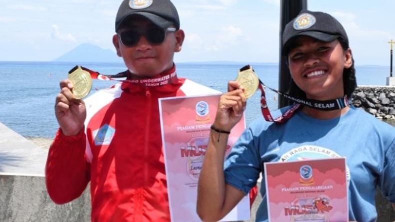 2 Prajurit Lantamal VIII Raih Medali Emas di Kejurnas Selam Manado