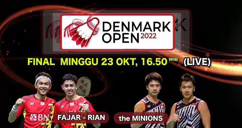 Denmark Open 2022 Hari Ini: All Indonesian Final! Minions Vs Fajar/Rian, Live di iNews