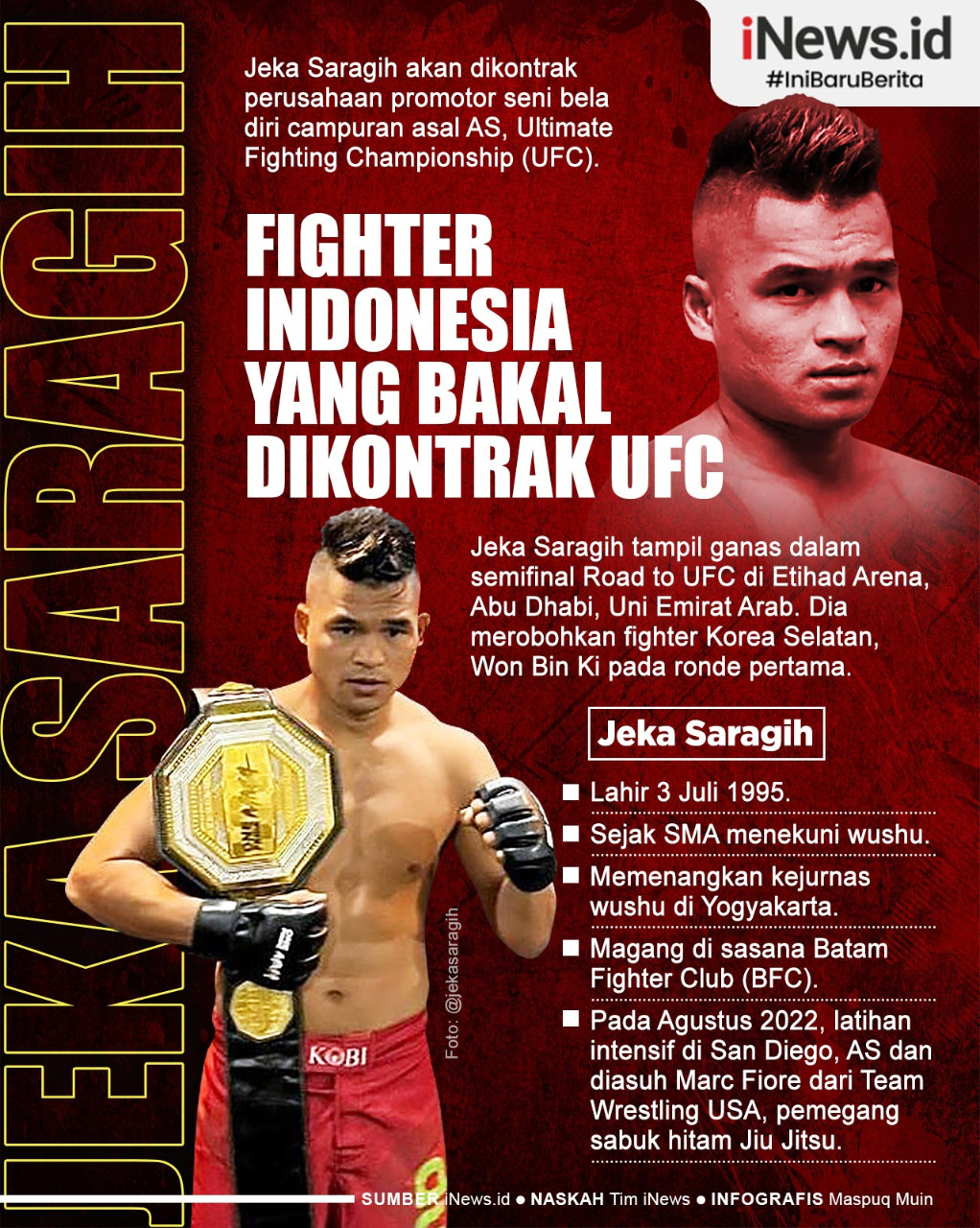 Infografis Jeka Saragih Petarung Indonesia Pertama yang Bakal Dikontrak UFC