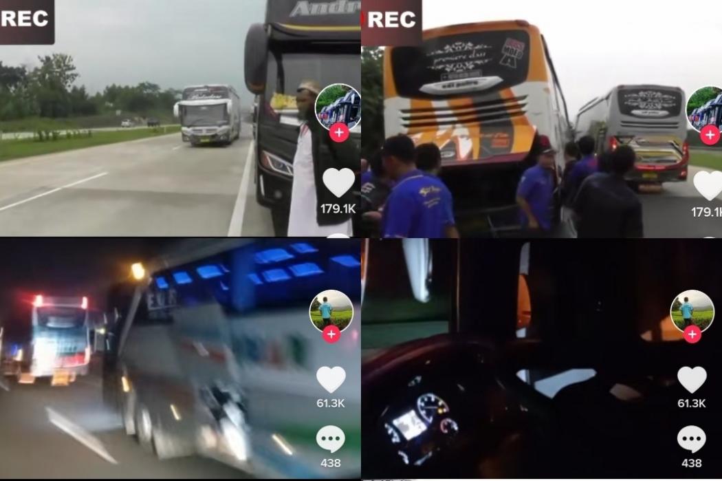 Begini Bentuk Solidaritas Sopir Bus di Jalan, Walau Beda PO Saling Tolong Bikin Netizen Terharu