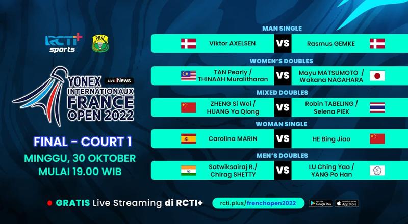 Link Live Streaming Final French Open 2022: Viktor Axelsen Jumpa Rekan Senegara
