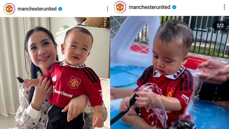 Rayyanza Putra Raffi-Nagita Muncul di Akun Resmi Manchester United, Netizen Heboh