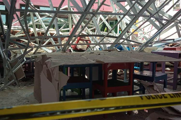Atap SD Muhammadiyah Bogor Gunungkidul Ambrol, Belasan Siswa Terluka Tertimpa material