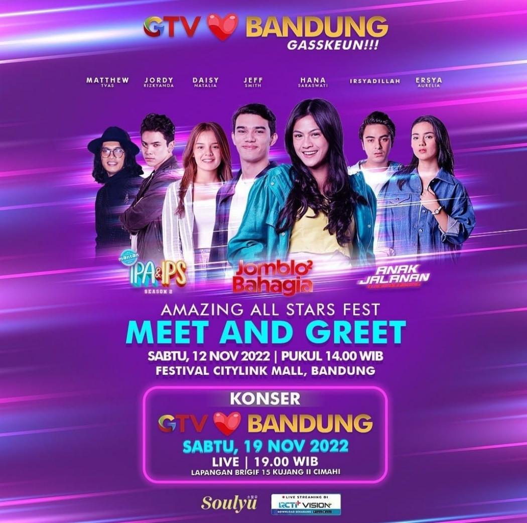 Yuk Ketemu Hana Saraswati, Jeff Smith, Ersya Aurelia hingga Irsyadillah di Amazing All Stars Fest GTV!