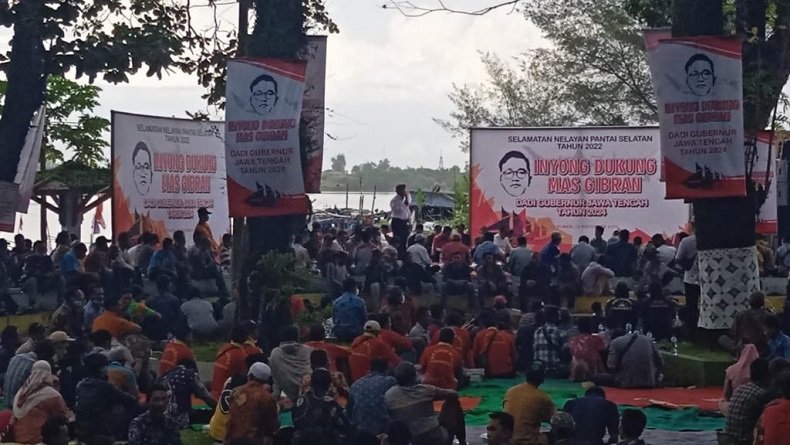 Nelayan Pantai Selatan Kebumen Deklarasi Dukung Gibran Maju Pilkada Jateng