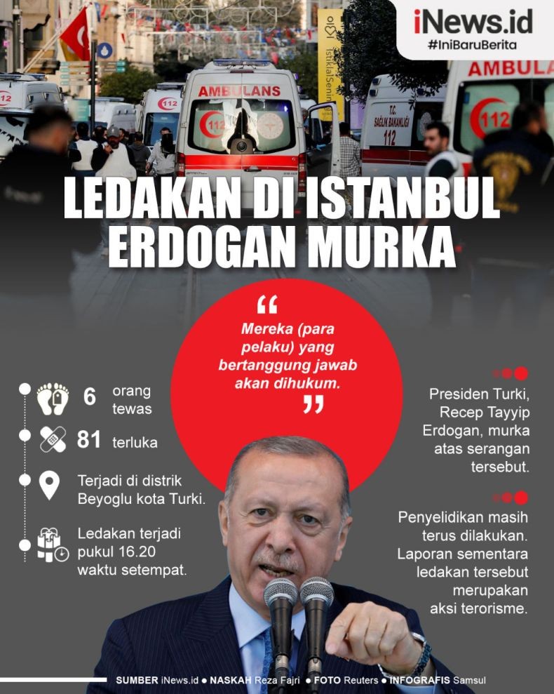 Infografis Erdogan Murka Istanbul Dibom