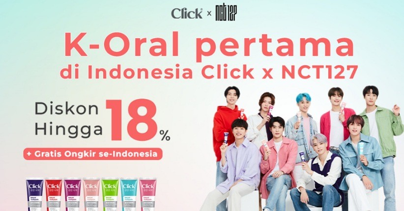  K-Oral pertama di Indonesia, Click x NCT 127 Kini Hadir di AladinMall dengan Diskon Spesial + Gratis Ongkir se-Indonesia!