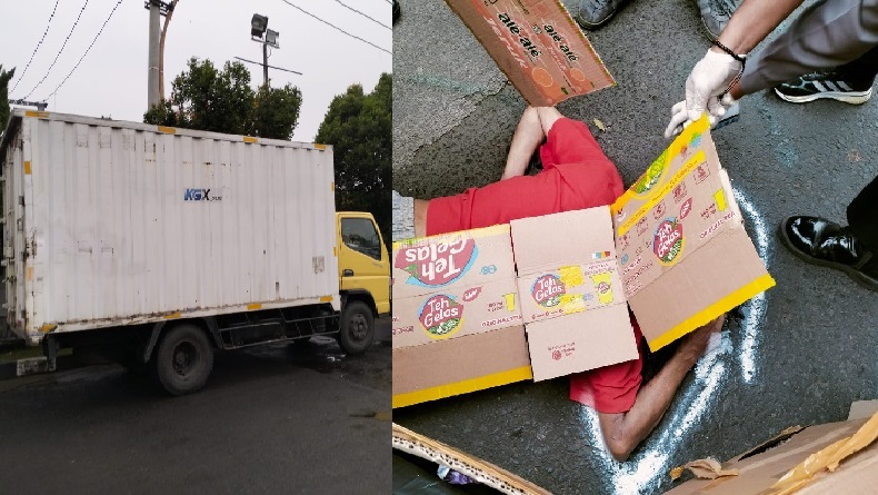 Pria Diduga ODGJ Tewas Tertabrak Truk Boks di Margacinta Bandung