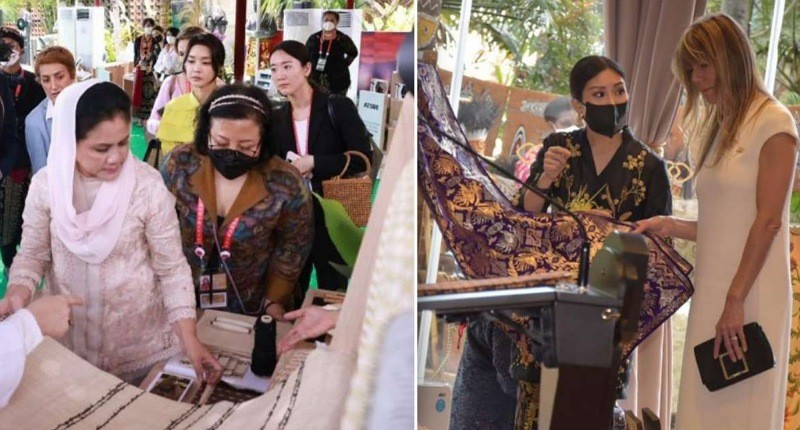 Duet Ibu Negara & Wamenparekraf Angela Dampingi Workshop Kerajinan Tangan Spouse Program G20