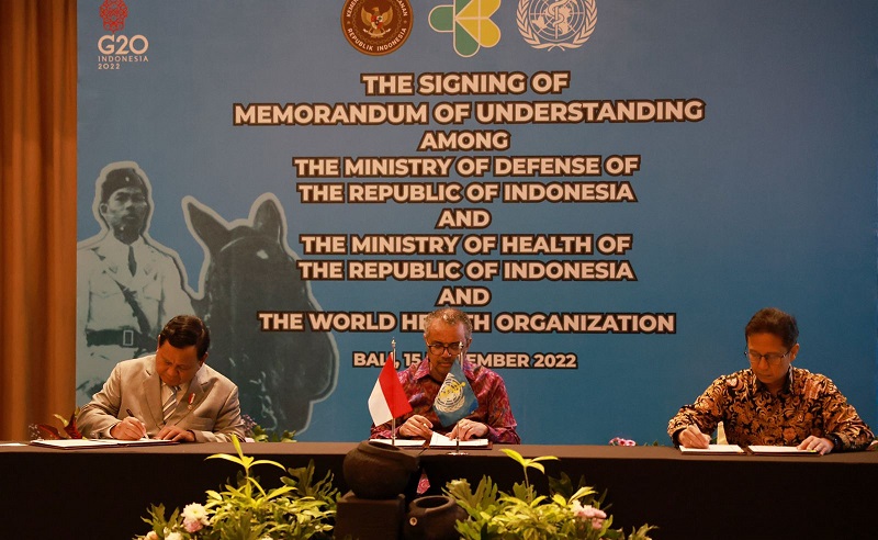 Prabowo Teken Kesepakatan dengan WHO Bentuk Pusat Pelatihan Medis Darurat di Unhan