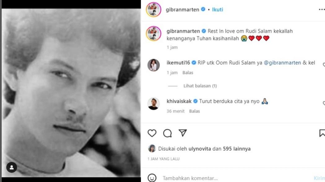 Aktor Lawas Rudy Salam Meninggal, Gibran Marten Unggah Foto Kenangan Masa Muda Pakdenya