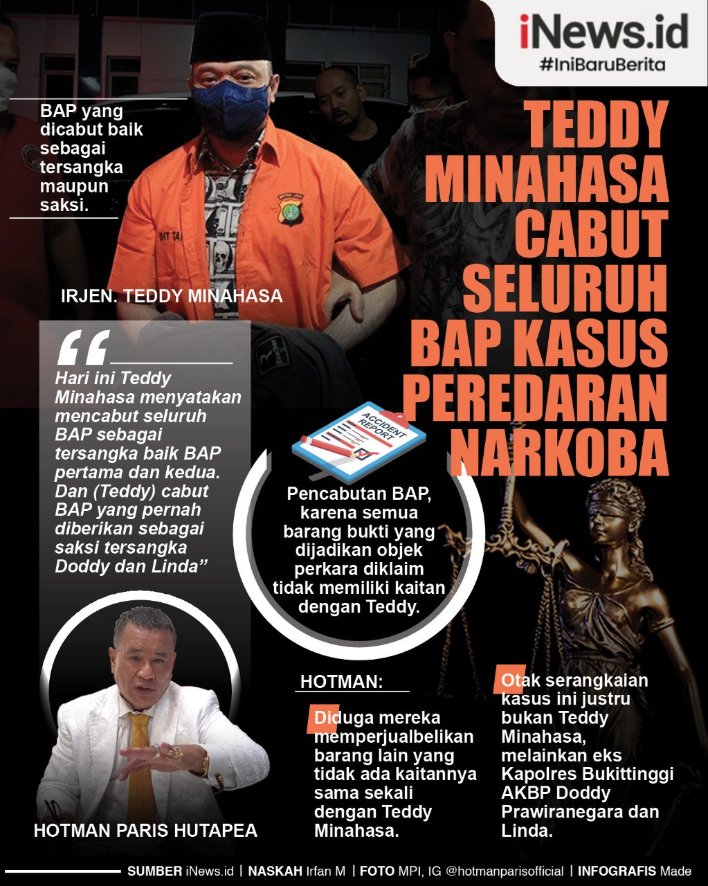 Infografis Teddy Minahasa Mengaku Instruksi Tukar Sabu dengan Tawas cuma Bercanda