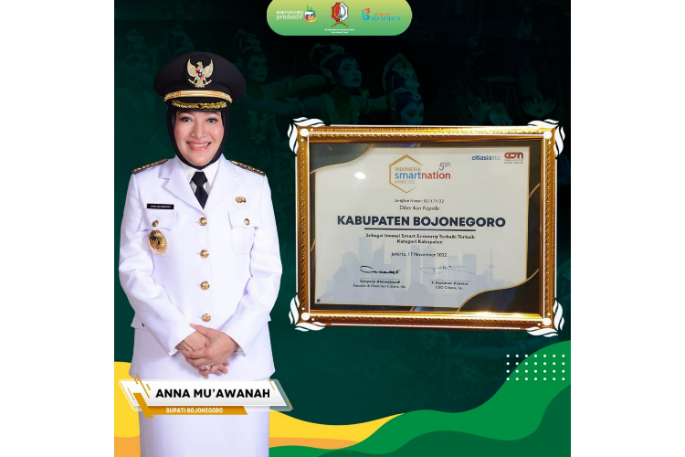 Bojonegoro Raih Penghargaan ISNA 2022 sebagai Inovasi Smart Economy Terbaik-Terbaik