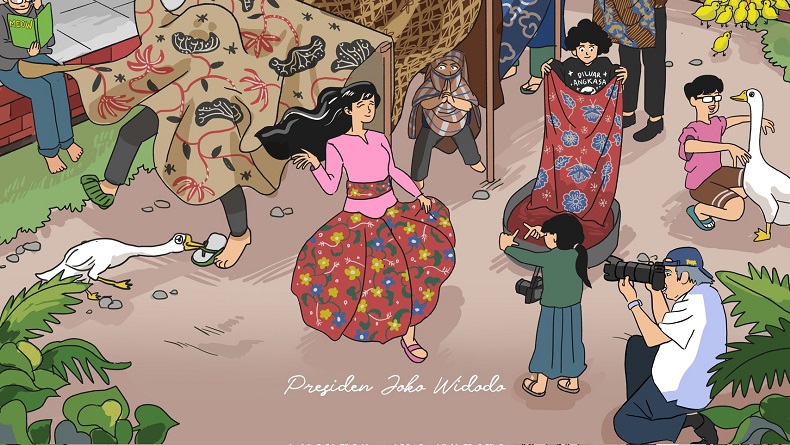 Ngakak, Ada Menteri Basuki Jadi Fotografer di Karikatur Unggahan Presiden Jokowi