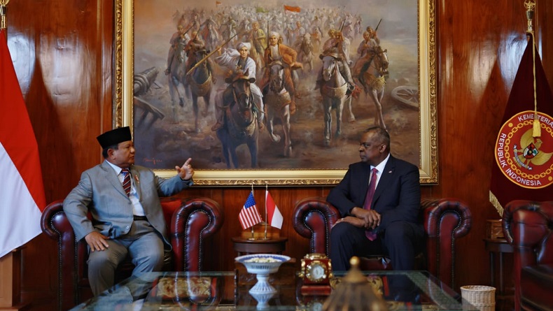 Prabowo Terima Bos Pentagon di Kemhan, Bahas Kerja Sama Pertahanan AS-Indonesia