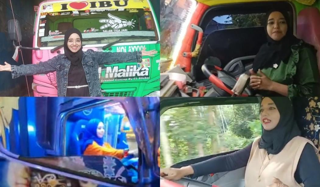 Kisah Mengharukan Syarifah Firdausi, Sopir Truk Cantik Banting Tulang Demi Hidupi 8 Anak