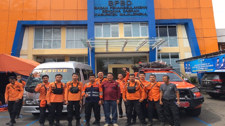 Personel BPBD Majalengka Berangkat ke Cianjur, Bawa Puluhan Kantong Mayat