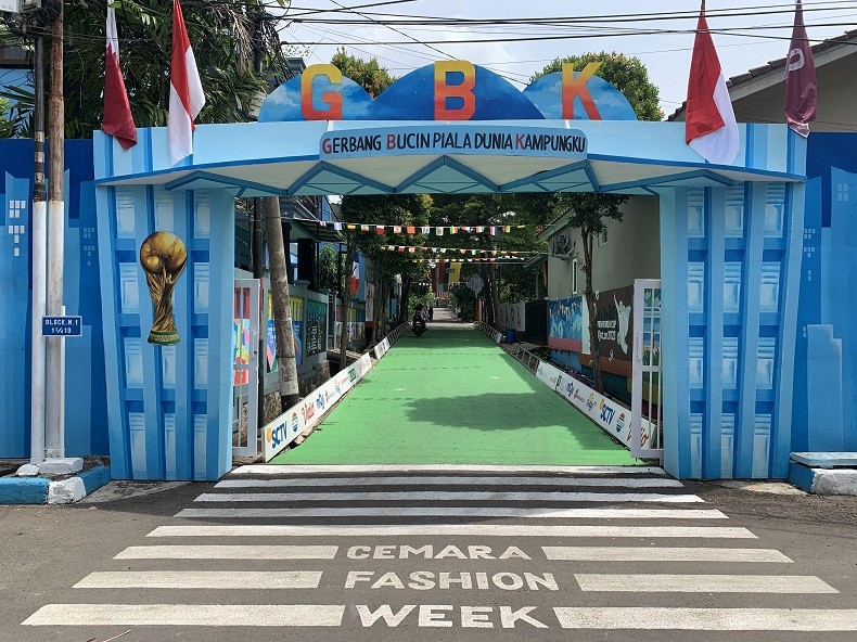 Meriah, Kampung di Depok Ini Sulap Gang dan Tembok Penuh Pernak-Pernik Piala Dunia