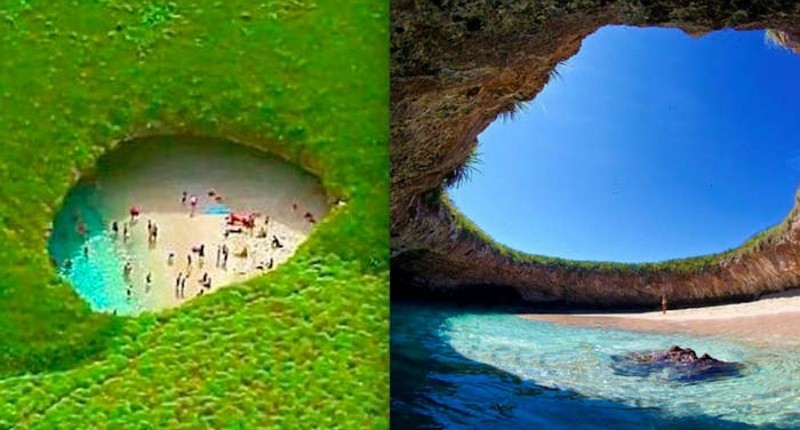 Fakta Menarik Playa Del Amor, Pantai yang Tersembunyi di Lubang Raksasa, Dalamnya Mengejutkan!