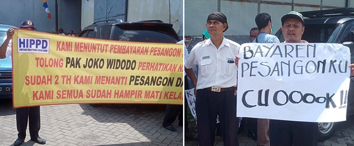 Pesangon dan JHT Nunggak 2 Tahun, Puluhan Pensiunan Damri Demo  