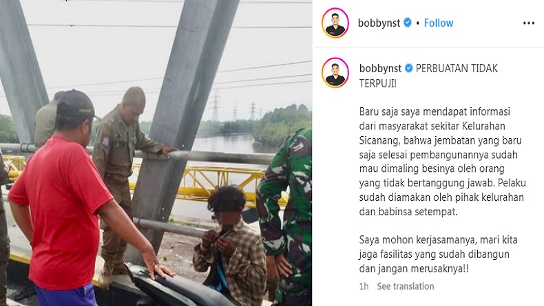 Bobby Nasution Ngamuk Terima Laporan Besi Jembatan Sicanang Akan Dicuri