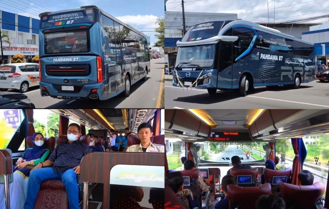 Intip Kecanggihan Bus Baru PO Pandawa Skylander R22, Tanpa Spion Ada Layar Besar di Belakang