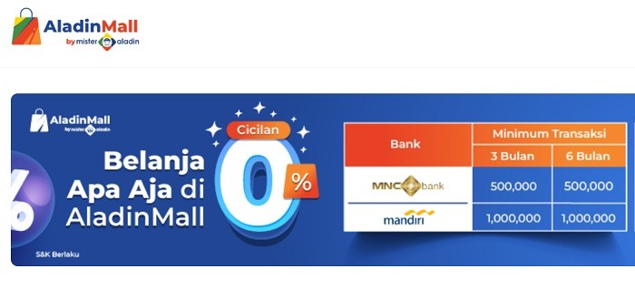 Belanja di AladinMall Jadi Lebih Ringan dengan Cicilan 0%, Berikut Syaratnya 