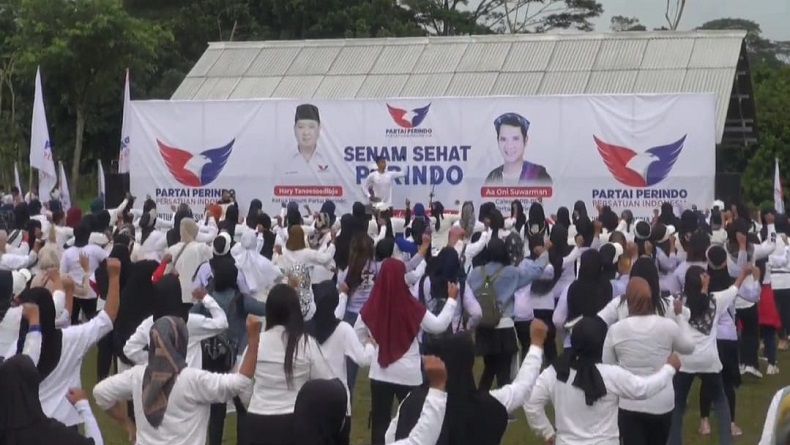 Ratusan Emak-Emak di Subang Semangat 45 Senam Sehat Bersama Partai Perindo