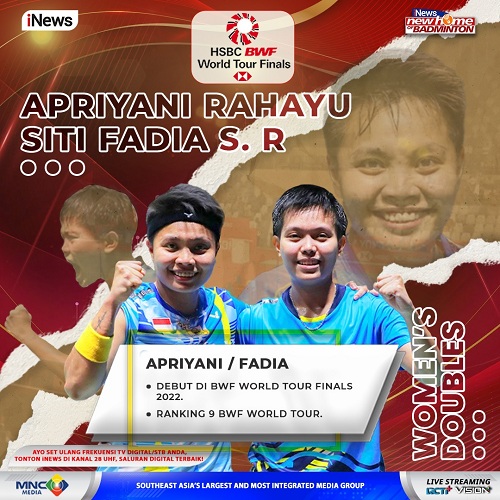 7 Hari Lagi! Apriyani/Fadia Wakili Indonesia di BWF World Tour Finals 2022, LIVE iNews dan MNCTV