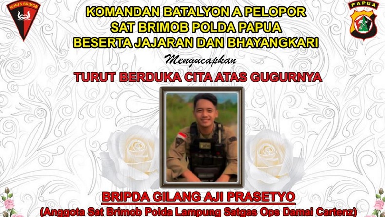 Bripda Gilang Gugur usai Kontak Tembak dengan KKB Akan Dimakamkan Hari Ini di Lampung