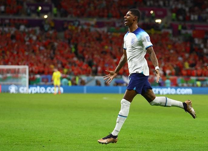 Marcus Rashford Bobol Gawang Wales, Striker MU Cetak Gol Ke-100 Inggris di Piala Dunia