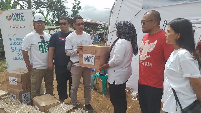 MNC Peduli Bantu Korban Gempa Cianjur, Kades Mangunkerta: Terima Kasih dan Doakan Kami