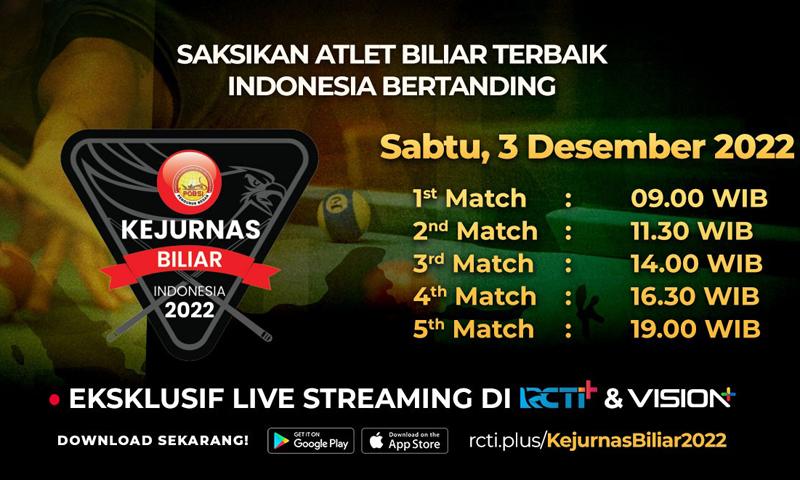 Link Live Streaming Kejurnas Biliar 2022 Hari Ini di RCTI+