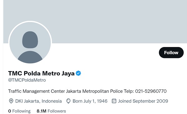 Akun Twitter TMC Polda Metro Jaya Down, Apa Sebabnya?