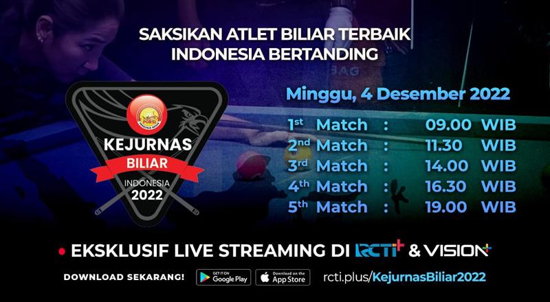 Link Live Streaming Kejurnas Biliar 2022 di RCTI+ Hari Ini
