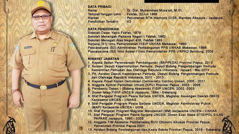 Profil Muhammad Musa'ad, Pj Gubernur Papua Barat Daya dari Akademisi Menjadi Birokrat